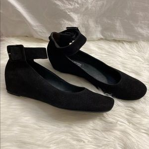 Paul Green Hidden Wedge Black Suede Closed Toe